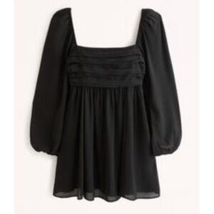 Abercrombie and Fitch Black Chiffon Emerson Balloon Sleeve Mini Dress